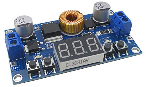 JacobsParts XL4015 5A DC-DC CNC Buck Step-Down Voltage Converter Power Regulator Board w/Voltmeter & Digital Controls