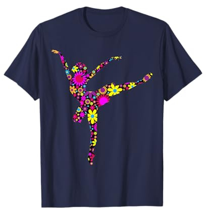 Colorful Flower Ballerina Girl T-Shirt | Gift Tee for Ballet T-Shirt
