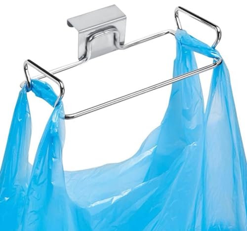 Agatige Soporte De Bolsa De Basura De Metal, Bolsa De Basura De Acero Inoxidable, Estante Para Colgar Porta Bolsas Cocina Para Gabinete De Cocina, Armario, Cajón, Puerta Trasera, Gancho, Perchas
