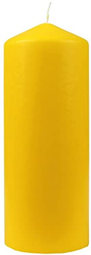 HS Candle Candele di cera, diametro 8 cm x 20 cm (giallo) – lunga durata – prodotte in UE – candele – candele – Cera pilastri