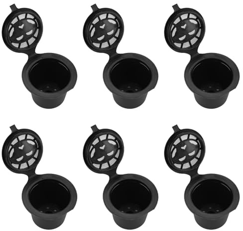 Capsulas Dolce Gusto Recargables, Akozon 6 Piezas Cápsulas de Café Reutilizables Filtro Recargable, Plástico Y Acero Inoxidable, para Moler y Preparar tu Café Favorito