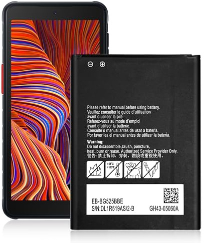 Akku für Galaxy Xcover 5, 3200 mAh Kapazität EB-BG525BBE Ersatzakku für Samsung Galaxy Xcover 5 (G525F) mit mungoo Displayputztuch