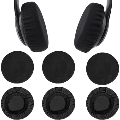 6 Piezas Funda Almohadillas Auriculares, Funda Auriculares Diadema, Fundas para Auriculares de Tela Flexible Elásticas Lavables, Protección contra el Sudor para Gimnasio, Juegos (6-8.5cm)