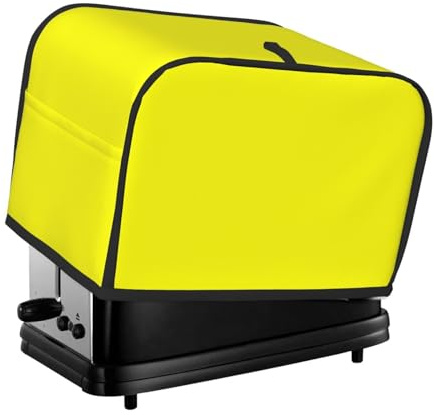 Cubierta para tostadora con estampado amarillo para 2 rebanadas, fundas para horno tostador con bolsillos para cocina, cubierta de electrodomésticos pequeños y protección de huellas dactilares