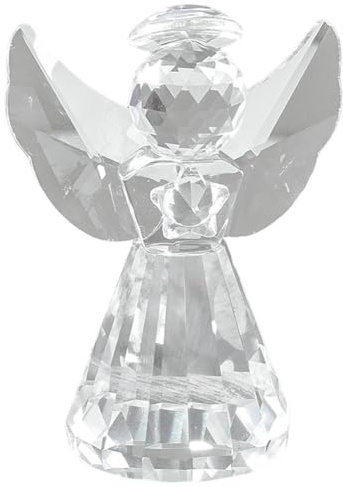 BEAMARKER Figura de Ángel de la Guarda de Cristal de 3 pulgada, Bonita Estatua de Ángel de Cristal Transparente, Adorno para Pisapapeles, Bonito Regalo Artístico para Mujeres, Hogar, Oficina, Estantes