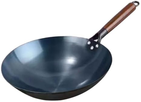 KESOTO Padella Wok Wok Antiaderente Ferro Wok Cinese per Frittate di Carne Torte Panini Pane Fritto, 30 cm