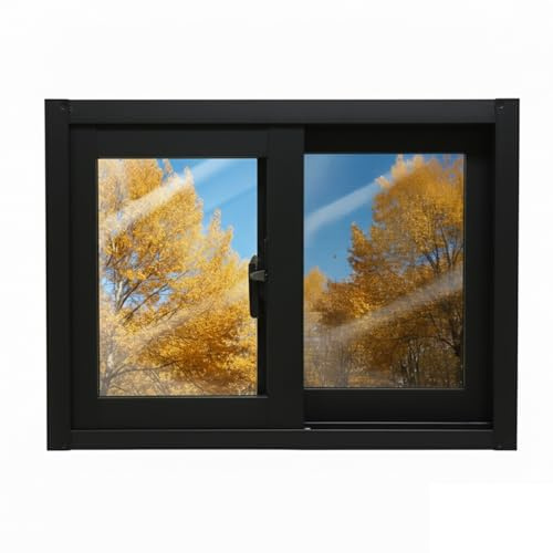 Aluminum Basement Window 14 16 18 20 22 24 26 28 30 Shed Sliding Window with 5MM Tempered Glass and Fiberglass Screen, Replacement Windows for Basement, Shed, Garages(Black,28x19in)
