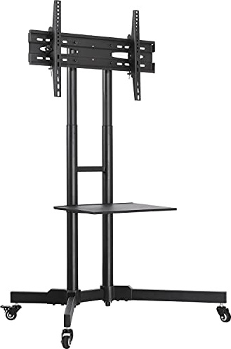 Yaheetech Supporto Staffa per TV Carrello Porta TV con Ruote a Terra Ripiano per Monitor TV LCD LED Plasma da 30 a 60 Pollici VESA da 200x200 mm a 600x400 mm Altezza e Angolo Regolabile
