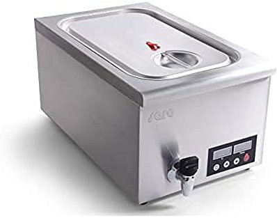 Saro - Salerno Cuiseur Sous Vide, 11-22 l, pour Bac GN 1/1, Pompe de Recirculation et Robinet de Vidange, Affichage Numérique, Plage de Température 45 à 95 °C, Inox, 0,7 kW