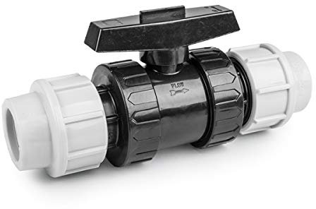 PE Rohr Verschraubung Fittings Klemmfitting Kugelhahn Kugelventil Absperhahn für Verlegerohr Rohrverbinder wählbar (40 mm)