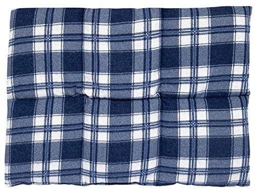 Coussin aux grains d'épeautre biologique 40x30 - Coussin chauffant pour le dos ... - Bouillotte sèche - Compresse chaude ou froide (6 compartiments; Design: écossais bleu)