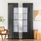 MIULEE Gardinen Vorhänge mit Kräuselband 2er Set Gardine Vorhang Gardinen Wohnzimmer aus Sheer Voile Curtains Transparent Schlafzimmer Schwarz 140 x 225 cm