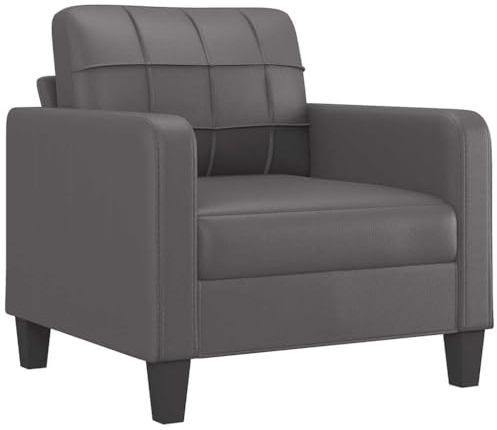 vidaXL Fåtölj Grå 60 cm konstläder