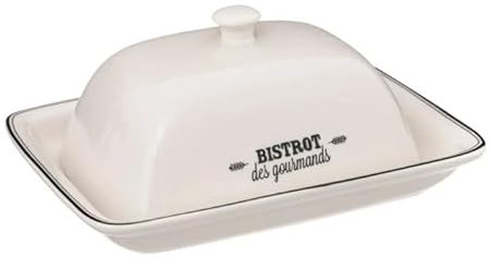 Secret de Gourmet - Beurrier en Porcelaine Bistrot 19cm Blanc