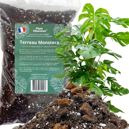 Terreau Monstera Premium, Terreau Rempotage, 4L, Terreau Plante d’Intérieur, Mélange pour Plantes Tropicales, Terreau Orchidées, Terreau Plante Verte, Coco, Perlite, Terreau Aroid