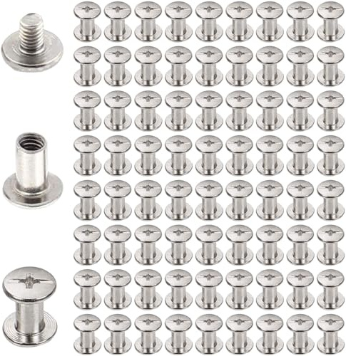 INCREWAY 5 mm x 8 mm nickelpläterad bindande Chicago skruvstolpar tunnmuttrar dockning nitar silverton 72 st