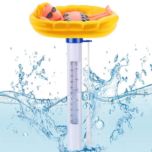 Thermomètre de piscine flottant avec corde, facile à lire, température de l'eau pour piscine, baignoire et spa