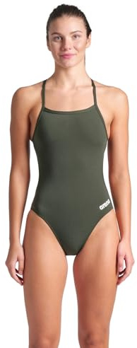 ARENA Solid Challenge Team Bañador Completo Mujer, Traje de Baño Mujer de Secado Rápido, Bañador Deportivo en Tejido MaxLife Eco Resistente al Cloro, Protección UV, Tejido Frontal Forrado
