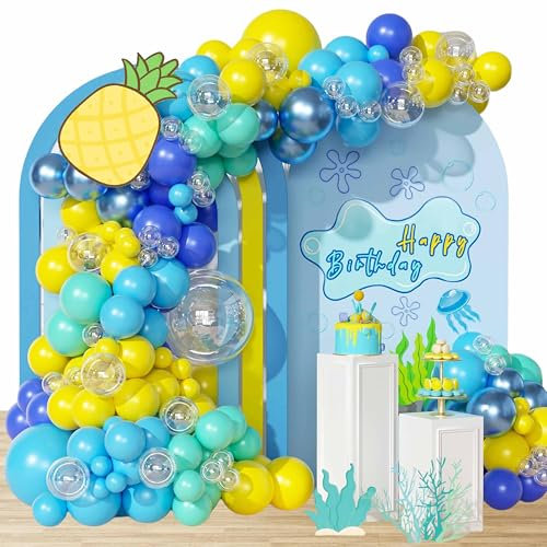Kit Ghirlanda arco di Palloncini Sponge Compleanno 155 Pezzi Palloncini in Lattice Palloncini Spugna Decorazioni per Feste Forniture per Feste a Tema