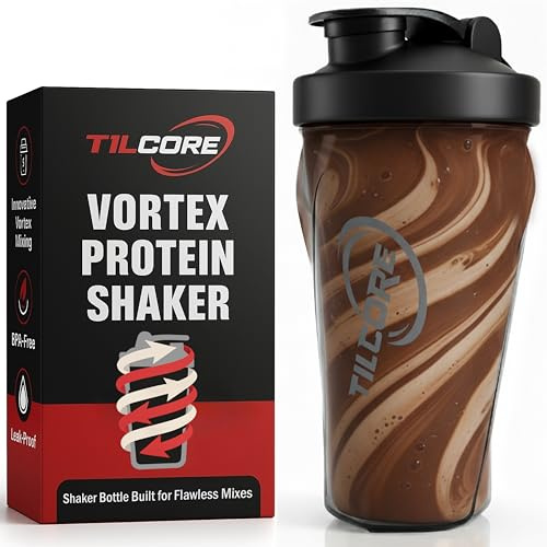 Tilcore Vortex Protein Shaker Bottle 24 oz/700ml - Premium BPA-Free Pre-Workout Shaker Cup for Protein Shakes & Smoothies, Leak-Proof & Durable Bottle-Shakers for Active Lifestyles