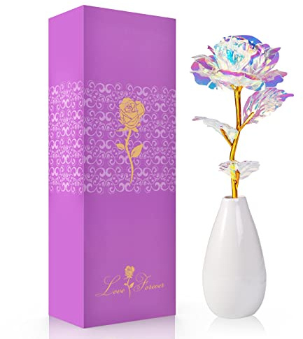 Soytural San Valentino per Lei,Rosa Eterna Fiori Artificiali,Regalo San Valentino per Lei,Regalo Donna Mamma, Nonna per Anniversario,Compleanno, Natale,Matrimonio