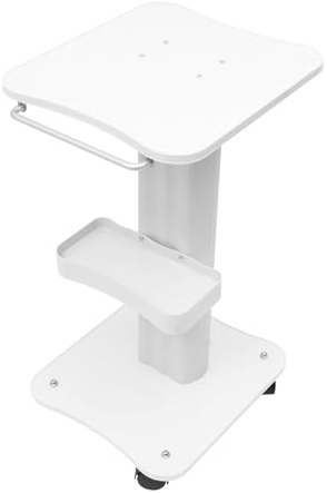 Beauty Salon Trolley, multifunzione mobile, quattro ruote girevoli a 360°, con ruota universale con freno per saloni di bellezza, parrucchieri, laboratori, bianco