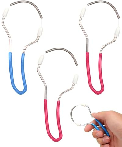 JUKOTA 3 Pcs Depilador Facial de Muelle,Manual Depiladora,Resorte de Acero Inoxidable Herramientas de Depilación,Con Hilo de Rodillo de Vello de Resorte,Para Suministro de Eliminación de Vello Facia