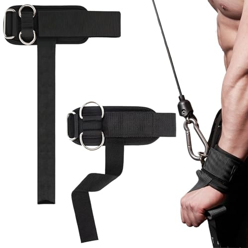 KINDLUME 2-delar Dragband för Viktlyftning, Viktlyftningsarmband, Armband för Viktlyftning, Dubbel Ring, Slidfast Grepp med Kudde, för Dragövningar, Kraftträning