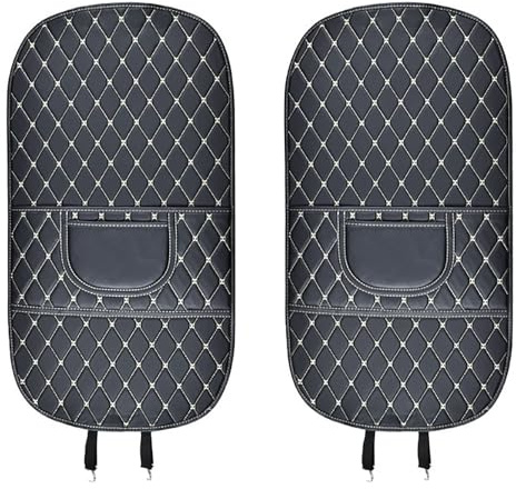 RITTLX 2 PCS Car Kick Mats for Proton X50 GMC Ya Kun Saab 9-5 Saab 9-3, Car Backrest Anti-Kick, Leather Rear Seat Back Protectors Kick with Storage Bag,B