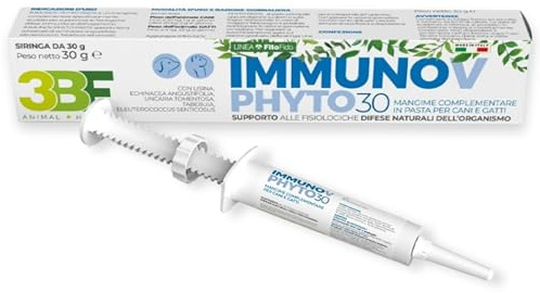 Trebifarma Immunov Phyto Pasta per Cani e Gatti – Supporto Naturale alle Difese Immunitarie – Mangime Complementare per il Sistema Immunitario – Siringa Graduata Multidose da 30g