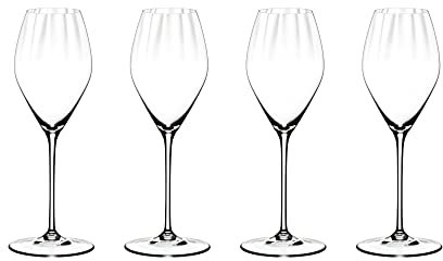 RIEDEL Performance Champagnerglas, 4er Set, klares Kristallglas, premium maschinell gefertigt