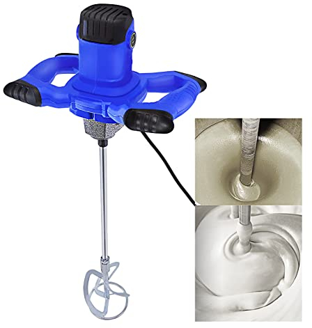 Elektrischer Rührwerk Betonmischer, tragbarer Mörtelmischer mit 6 einstellbarer Geschwindigkeit, Schlammmischer zum Mischen von Schlamm, Zement, Mörtel, Farbe