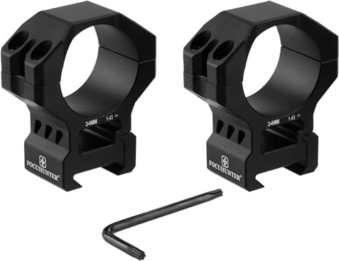 FOCUHUNTER 34 mm Montato Scope Ottico Montaggio Picatinny Rings Alluminio 1,43 ad alto profilo Lightweight Anodized Black per 21 mm Picatinny Rail Anelli ad Alta Precisione Scope Hunting
