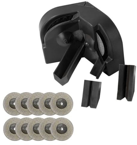 ZAWELIYO Juego de Afilador de Brocas, Amoladora de Brocas, 10 Piezas de Disco Abrasivo y 3 Herramientas Auxiliares para Carpintería, Metal y Reparación de Automóviles (Black)