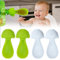 QOMJUFA 4 Pcs Cucharas de Silicona para Bebés y Accesorios para Bolsas de Comida, Cuchara Silicona Bebé, Cuchara Bebe, Fáciles de Limpiar, Antifugas, Ideales para Alimentación (blanco + Azul)