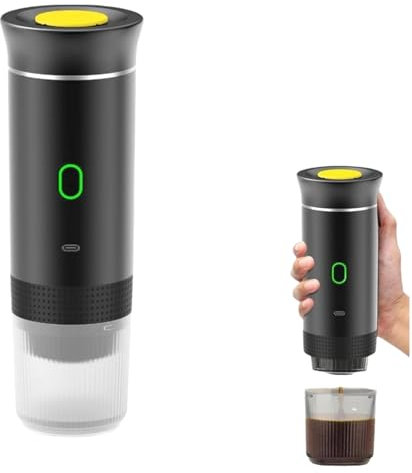 LoJax Cafetera Portátil Eléctrica Inalámbrica, Autocalentable, 60 Ml, Café Molido, Cafetera De Cápsulas Portátil, Camping, Coche, Senderismo, Oficina