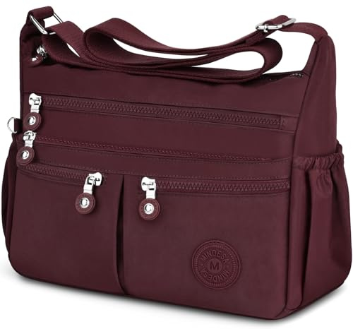 TEUEN Crossbody Bag Damen Große Kapazität Wasserdicht Nylon Umhängetasche Damen Mittelgroß, Casual Handtasche & Leichte Schultertasche Gross Messenger Bag mit Vielen Fächern
