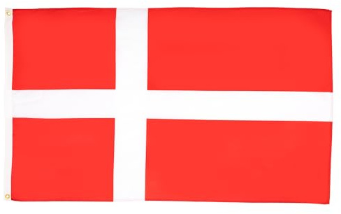 AZ FLAG - Lote de 2 banderas de Dinamarca - 90 x 60 cm - Bandera danesa 100% poliéster con ojales metálicos integrados