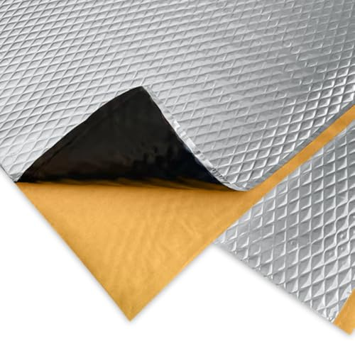 6 Pezzi Pannelli Isolanti Termici per Interni, 2 mm x 40 cm x 25 cm Pannello Isolante in Alluminio Butilico Tappetino Isolante per Isolamento Acustico Impermeabile Ignifugo, Isolamento Auto