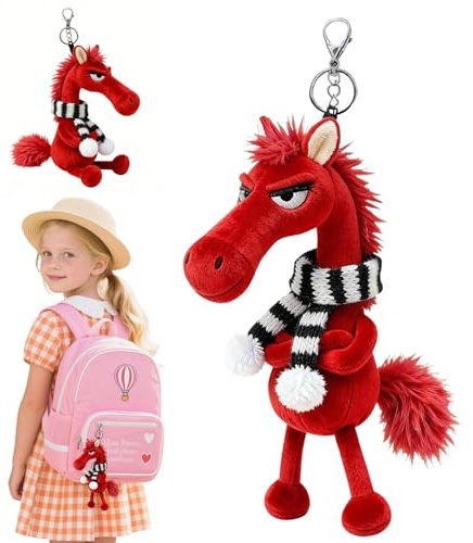 Decorazioni per zaini a forma di cavallo, 20 cm Gioiello portachiavi cavallo, Cavallo Portachiavi portafortuna per zaino, Portachiavi Cavallo in peluche adorabile per zaino, Plush Horse Keychain