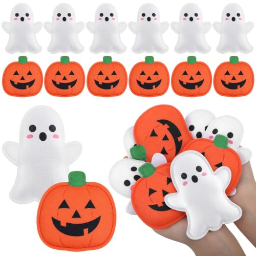 Civaner 12 Pcs Halloween Bean Bags for Tossing Bean Bags Outdoor Toss Gaming Canvas Beanbag Throwing Games for Halloween Party Supplies