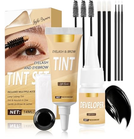 Kit de Tinte de Cejas - Kit Completo de Tinte – Fórmula Fácil de Aplicar para Rellenar Zonas Escasas – Look Completo y Natural en Minutos (Negro)