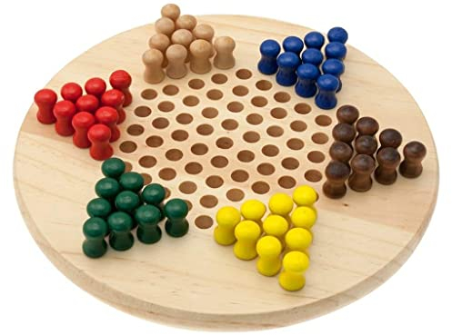 Teorema - Dames Chinoises en Bois - Jeu de Société - 2 à 6 Joueurs - Âge 6+