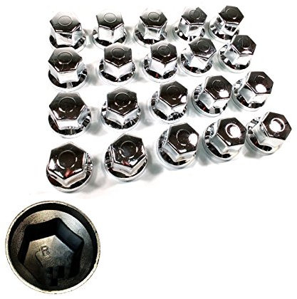 flexzone 20 tapas de tuerca de rueda de 33 mm, cromadas, universales, compatibles con Mercedes-Benz, BMC, Man, Daf, Scania, Iveco, Volvo