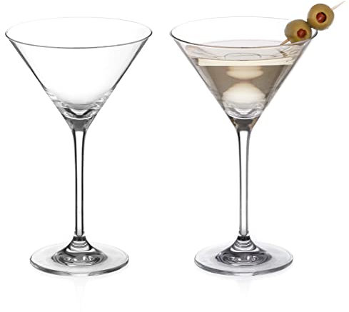 DIAMANTE Martini Prosecco - Par de vasos de cóctel - Colección Auris' de cristal sin decorar, caja de regalo de 2