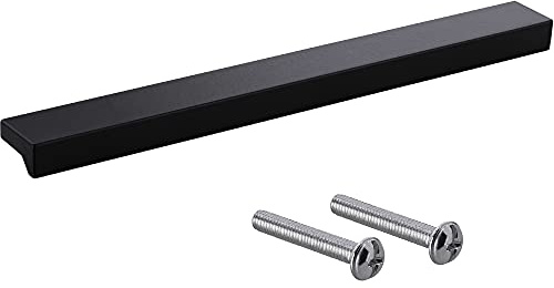 Gedotec Poignées de meubles en aluminium | 1 pièce Poignées de porte pour armoires - noir métallisé avec matériel de fixation | ANGLE 0077 | LA : 416 mm