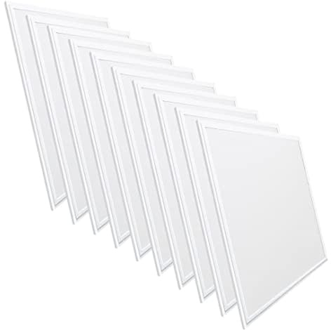 Lot de 10 panneaux LED Slim 60 x 60 cm, 44 W, UGR19, 4000 lumens. Driver inclus. | Dalles LED pour espaces commerciaux, magasins et bureaux (Blanc neutre (4000K))