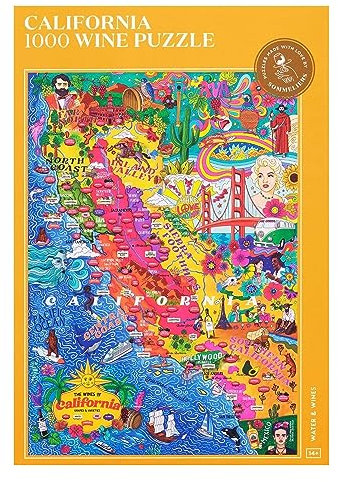 WATER & WINES California Wine Regions 1000pcs Educational Artistic Jigsaw Puzzle for Adults