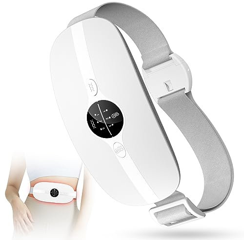 Perioden Wärmegürtel, Menstruations Wärmegürtel, Heizgürtel, Heizkissen Kabellos, 3 Temperaturstufen 3 Massagemodi zur Linderung von Menstruationsbeschwerden (weiß)