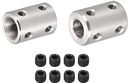 DMiotech 2pz 8-10mm Foro L22XD16 Rigido Giunto Albero Giunto Giunto Connettore con Viti Acciaio Inossidabile Acciaio Motore Albero Prolunga Connettore per Stampante 3D
